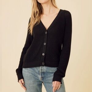 OGD One Grey Day Raleigh Cardigan in Black XS